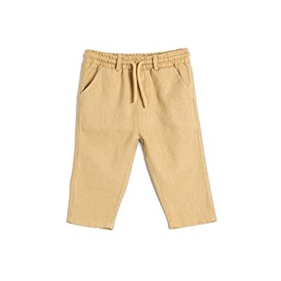 3SMB40056TW Koton Babyboy spodnie lniane ze ściągaczami i kieszeniami relaksacyjnymi, Wielbłąd (130), 2-3 Lat 3SMB40056TW Koton Babyboy spodnie lniane ze ściągaczami i kieszeniami relaksacyjnymi, Wielbłąd (130), 2-3 Lat