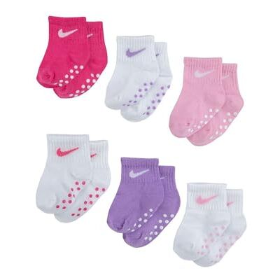 NN0570 Nike Dziecko Pop Color 6Pk Ankle Grippr Skarpety Pink 12/24 miesiące NN0570 Nike Dziecko Pop Color 6Pk Ankle Grippr Skarpety Pink 12/24 miesiące