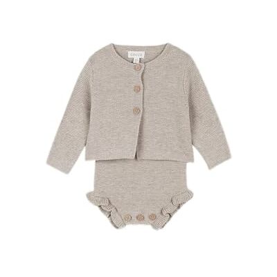 S21JKSCA701GA Gocco Unisex-Baby CONJUNTO Punto sukienka Piedra, regularna S21JKSCA701GA Gocco Unisex-Baby CONJUNTO Punto sukienka Piedra, regularna