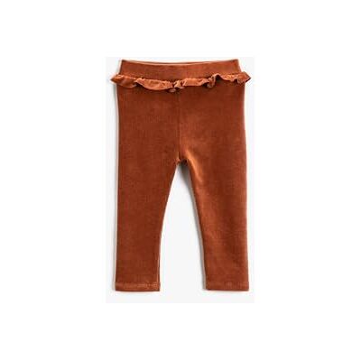 3WMG40139AK Koton Babygirls Corduroy Ruffled Detail Elastic Waistband legginsy, Brązowy (515), 12-18 Miesi?cy 3WMG40139AK Koton Babygirls Corduroy Ruffled Detail Elastic Waistband legginsy, Brązowy (515), 12-18 Miesi?cy