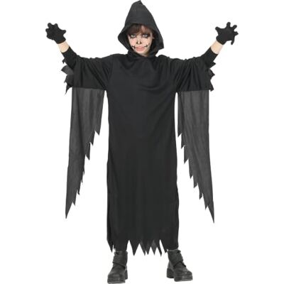 FIESTAS GUIRCA Kostium mordercy z nożem łowcy dusz dla dzieci Kostium Czarnego Żniwiarza Śmierci Kostiumy na Halloween dla dziewczynek i chłopców w wieku 3-4 lata FIESTAS GUIRCA Kostium mordercy z nożem łowcy dusz dla dzieci Kostium Czarnego Żniwiarza Śmierci Kostiumy na Halloween dla dziewczynek i chłopców w wieku 3-4 lata
