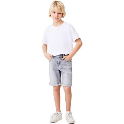 26065-15662-54900 LTB Jeans Szorty chłopięce Lance B Bermudy Slim średnia talia z zamkiem błyskawicznym w kolorze szarym z mieszanki bawełny rozmiar 128 cm, Normie Wash 54900, 128 26065-15662-54900 LTB Jeans Szorty chłopięce Lance B Bermudy Slim średnia talia z zamkiem błyskawicznym w kolorze szarym z mieszanki bawełny rozmiar 128 cm, Normie Wash 54900, 128
