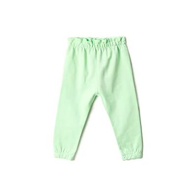 3SMG40005AK Koton Baby Girl Basic Jogger spodnie dresowe Shirred Elastic Waist Band Brushed Interior, Zielony (752) 3SMG40005AK Koton Baby Girl Basic Jogger spodnie dresowe Shirred Elastic Waist Band Brushed Interior, Zielony (752)