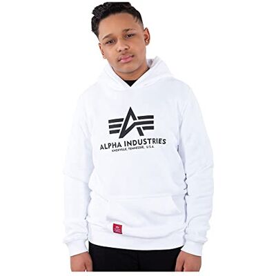 196701-09 Alpha Industries Basic Hoody Kids/Teens Bluza z kapturem dla dzieci i młodzieży White 196701-09 Alpha Industries Basic Hoody Kids/Teens Bluza z kapturem dla dzieci i młodzieży White