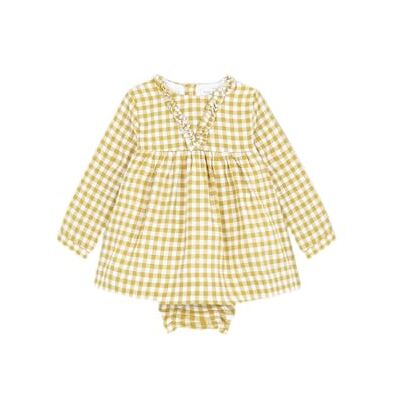 W17VVTCA101V0 Gocco Sukienka dla dziewczynek Vestido Mostaza Cuadro Vichy, Verde Lima, 12 miesi?cy W17VVTCA101V0 Gocco Sukienka dla dziewczynek Vestido Mostaza Cuadro Vichy, Verde Lima, 12 miesi?cy