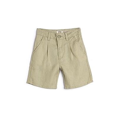 3SKB40026TW Koton Boys's Linen Pocket Detail Button Closure Shorts, Sage (983), 7-8 Lat 3SKB40026TW Koton Boys's Linen Pocket Detail Button Closure Shorts, Sage (983), 7-8 Lat