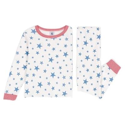 A0CUH01 Petit Bateau Piżama chłopiec, Biały/niebieski, 5 lat A0CUH01 Petit Bateau Piżama chłopiec, Biały/niebieski, 5 lat
