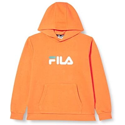 FAT0107 FILA Unisex dziecięca bluza z kapturem Sande Classic, z logo, Celosia pomarańczowa, 158/164, Celosia Orange, 158-164 FAT0107 FILA Unisex dziecięca bluza z kapturem Sande Classic, z logo, Celosia pomarańczowa, 158/164, Celosia Orange, 158-164