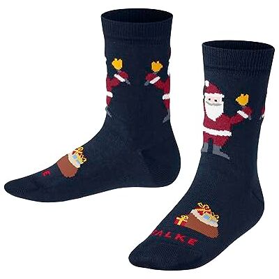 10133 FALKE Unisex dziecięce skarpetki Happy Santa bawełna we wzory 1 para, niebieskie (Marine 6120), 19-22, niebieski (Marine 6120), 19-22 10133 FALKE Unisex dziecięce skarpetki Happy Santa bawełna we wzory 1 para, niebieskie (Marine 6120), 19-22, niebieski (Marine 6120), 19-22