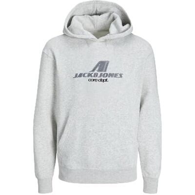12288727-4901066 JACK & JONES Junior Jcotier bluza z kapturem z nadrukiem z kapturem Jnr, bia?y melan?, 128 12288727-4901066 JACK & JONES Junior Jcotier bluza z kapturem z nadrukiem z kapturem Jnr, bia?y melan?, 128