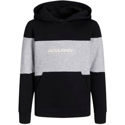 12259052 JACK&JONES JUNIOR JJELEGACY Blocking Sweat Hood Noos MNI, Czarny/szczegóły: blokowanie, 116 12259052 JACK&JONES JUNIOR JJELEGACY Blocking Sweat Hood Noos MNI, Czarny/szczegóły: blokowanie, 116