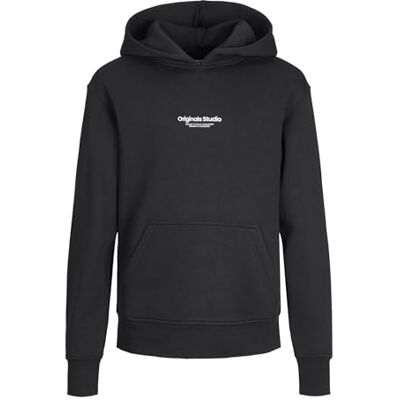 12256770_Black_1109764 JACK & JONES Dziecięca bluza z kapturem z nadrukiem Mini, czarny, 104 12256770_Black_1109764 JACK & JONES Dziecięca bluza z kapturem z nadrukiem Mini, czarny, 104