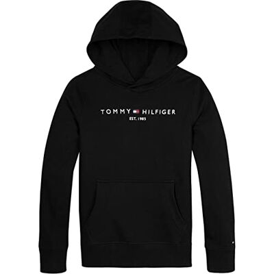 KS0KS00213 Tommy Hilfiger Dziecięca bluza z kapturem, uniseks, czarny (czarny), 8 lat KS0KS00213 Tommy Hilfiger Dziecięca bluza z kapturem, uniseks, czarny (czarny), 8 lat