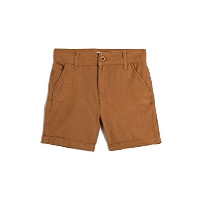 3SKB40044TW Koton Boys's Linen Drawstring Pockets szorty, Brązowy (532), 6�7 lat 3SKB40044TW Koton Boys's Linen Drawstring Pockets szorty, Brązowy (532), 6�7 lat
