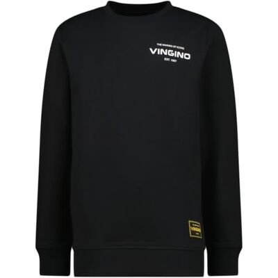 NOOSKB340017-944 Vingino Basic-Crew sweter, czarny, 14 lat chłopiec, czarny, 14 ans NOOSKB340017-944 Vingino Basic-Crew sweter, czarny, 14 lat chłopiec, czarny, 14 ans
