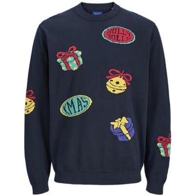 12288021-4886960 JACK & JONES Jorholiday Knit Crew Neck JNR, niebo kapitan, 16 lat mężczyzna, Niebo Kapitan, 176 12288021-4886960 JACK & JONES Jorholiday Knit Crew Neck JNR, niebo kapitan, 16 lat mężczyzna, Niebo Kapitan, 176