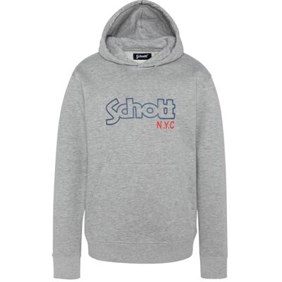 SWHSIDNEYB Bluza z kapturem Junior Print Schott Heat.Grey, Szary, 16 lat SWHSIDNEYB Bluza z kapturem Junior Print Schott Heat.Grey, Szary, 16 lat