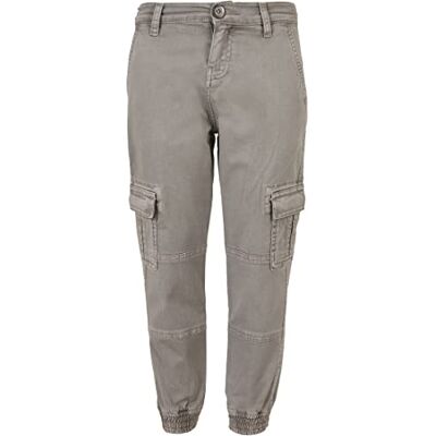 UCK1435 Urban Classics Boy's Boys Washed Cargo Twill Jogging Pants, szare, 110/116, szary, 110-116 UCK1435 Urban Classics Boy's Boys Washed Cargo Twill Jogging Pants, szare, 110/116, szary, 110-116