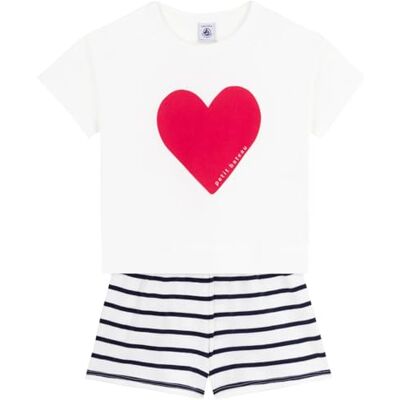 A0CKD01 Petit Bateau Piżama dziewczęca, Biały/niebieski, 8 lat A0CKD01 Petit Bateau Piżama dziewczęca, Biały/niebieski, 8 lat