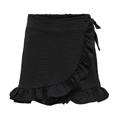 15260982 Bestseller A/S KOGMETTE WRAP Skort WVN NOOS, czarny, 164 cm 15260982 Bestseller A/S KOGMETTE WRAP Skort WVN NOOS, czarny, 164 cm