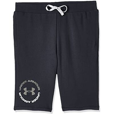 192564483228 Under Armour Szorty chłopięce Rival Terry Shorts czarny Black (001)/Silt Brown S 192564483228 Under Armour Szorty chłopięce Rival Terry Shorts czarny Black (001)/Silt Brown S