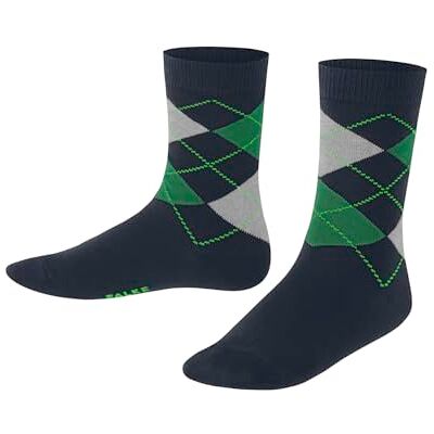 10542 FALKE Uniseks dzieci Skarpety Classic Argyle K So Bawełna z wzorem 1 Para, Niebieski Space Blue 6116, 19-22 10542 FALKE Uniseks dzieci Skarpety Classic Argyle K So Bawełna z wzorem 1 Para, Niebieski Space Blue 6116, 19-22