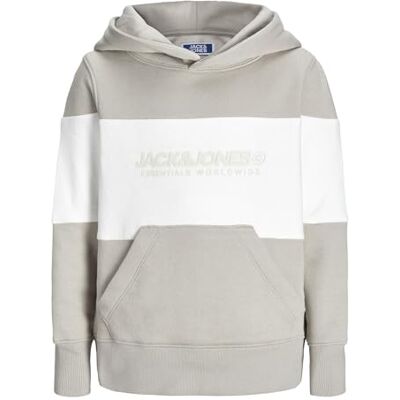 12258868 JACK&JONES JUNIOR JJELEGACY Blocking Sweat Hood JNR, Moonbeam/Szczegóły: blokowanie, 128 12258868 JACK&JONES JUNIOR JJELEGACY Blocking Sweat Hood JNR, Moonbeam/Szczegóły: blokowanie, 128