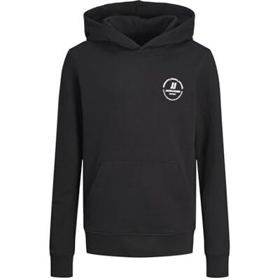 12258969_Black JACK & JONES Boy bluza z kapturem z nadrukiem Mini, czarny, 98 12258969_Black JACK & JONES Boy bluza z kapturem z nadrukiem Mini, czarny, 98