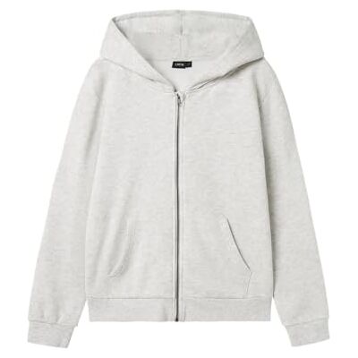 13234686 NAME IT Unisex Nlnnizu Ls Bru Sweat Card W. Hood Noos spodnie do biegania, jasnoszary melanżowy, 134-140 13234686 NAME IT Unisex Nlnnizu Ls Bru Sweat Card W. Hood Noos spodnie do biegania, jasnoszary melanżowy, 134-140