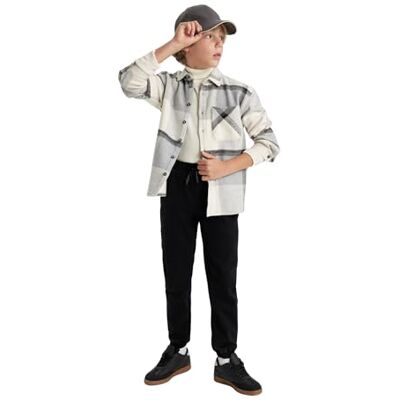 Y3920A6 DeFacto Boy Regular Fit dziergane joggery dla chłopców, czarny, 9-10 lat Y3920A6 DeFacto Boy Regular Fit dziergane joggery dla chłopców, czarny, 9-10 lat