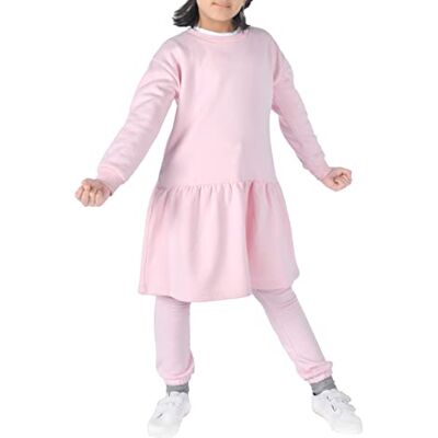 5056557504794 M17 Dziewczęca sukienka dresowa dziecięca bluza z długim rękawem top na co dzień wygodny miękki sweter, różowy, 9-10 lat 5056557504794 M17 Dziewczęca sukienka dresowa dziecięca bluza z długim rękawem top na co dzień wygodny miękki sweter, różowy, 9-10 lat