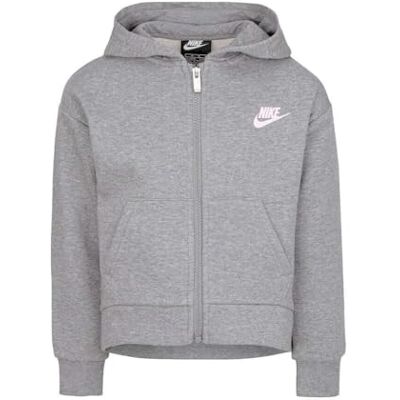 36I254G-048 Nike Kids Club Fleece High Low FZ Hoodie, Geh Grey Heather, 4-5 lat 36I254G-048 Nike Kids Club Fleece High Low FZ Hoodie, Geh Grey Heather, 4-5 lat