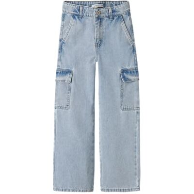 13220709-4634773 NAME IT Dziewczęce Nkfrose Hw Wide Cargo Jeans 6190-Bs Noos, Light Blue Bleached Denim, 176 13220709-4634773 NAME IT Dziewczęce Nkfrose Hw Wide Cargo Jeans 6190-Bs Noos, Light Blue Bleached Denim, 176