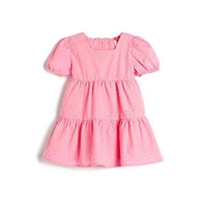 3SMG80029AW Koton Babygirls Cutwork Embroidered Sequare Neck Cotton Dress, różowy (274), 6-9 Miesi?ce 3SMG80029AW Koton Babygirls Cutwork Embroidered Sequare Neck Cotton Dress, różowy (274), 6-9 Miesi?ce