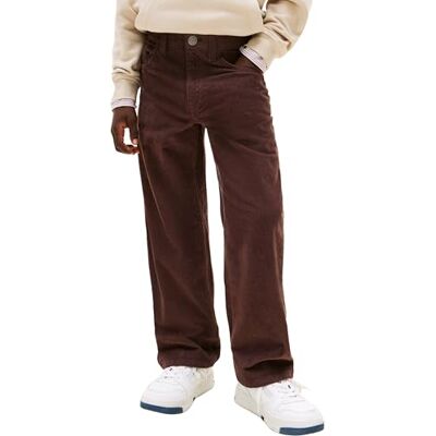 KB0KB10149GW112 Tommy Hilfiger Chłopięce sztruksowe luźne spodnie KB0KB10149 5 kieszeni, brązowe (ciemnozielone), 12 lat, Brązowy (ciemnozielony), 12 lat KB0KB10149GW112 Tommy Hilfiger Chłopięce sztruksowe luźne spodnie KB0KB10149 5 kieszeni, brązowe (ciemnozielone), 12 lat, Brązowy (ciemnozielony), 12 lat