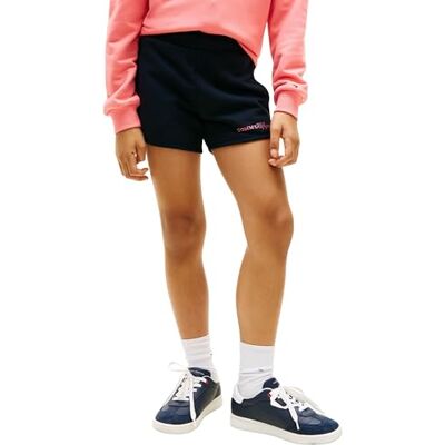 KG0KG09354C1G10 Tommy Hilfiger Szorty dziewczęce brokatowe Tommy KG0KG09354, niebieskie (Dark Night Navy), 10 lat KG0KG09354C1G10 Tommy Hilfiger Szorty dziewczęce brokatowe Tommy KG0KG09354, niebieskie (Dark Night Navy), 10 lat