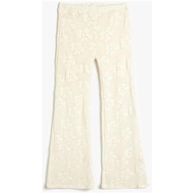 3SKG40174AK Koton Dziewczęce Flare Tousers Lace Elastic Waistband Relax Fit Pants, Ecru (010), 7-8 Lata 3SKG40174AK Koton Dziewczęce Flare Tousers Lace Elastic Waistband Relax Fit Pants, Ecru (010), 7-8 Lata