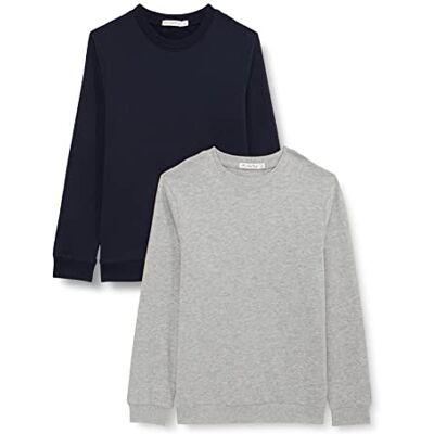 5714625806217 MINYMO Unisex Kids Sweatshirt Boys (2-pak) Shirt, szary melanż, 146, Szary melan?, 146 5714625806217 MINYMO Unisex Kids Sweatshirt Boys (2-pak) Shirt, szary melanż, 146, Szary melan?, 146