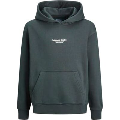 12256770 JACK&JONES JUNIOR Jorvesterbro Sweat Hood Noos Bn Mni bluza z kapturem, Forest River/Fit: loose, 128 12256770 JACK&JONES JUNIOR Jorvesterbro Sweat Hood Noos Bn Mni bluza z kapturem, Forest River/Fit: loose, 128