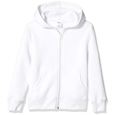 BAE50012FL18-WH-L (10) Amazon Essentials Bluzy z kapturem chłopięca biała bluza zapinana na zamek, duża, polarowa BAE50012FL18-WH-L (10) Amazon Essentials Bluzy z kapturem chłopięca biała bluza zapinana na zamek, duża, polarowa