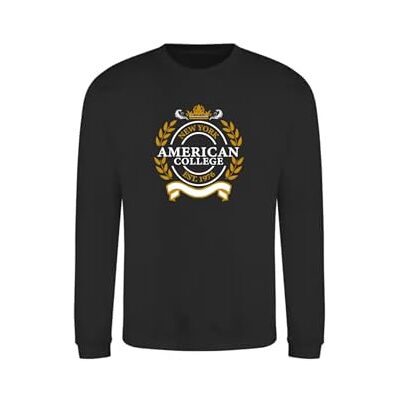 ACSCRW5 BLACK 16ANS AMERICAN COLLEGE USA Bluza Sweter z nadrukiem Ciepłe ubrania Unisex Dzieci Chłopcy i Dziewczęta Casual Model ACSCRW5 Czarny 16 LAT, czarny, 16 lat ACSCRW5 BLACK 16ANS AMERICAN COLLEGE USA Bluza Sweter z nadrukiem Ciepłe ubrania Unisex Dzieci Chłopcy i Dziewczęta Casual Model ACSCRW5 Czarny 16 LAT, czarny, 16 lat