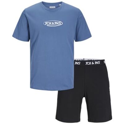 12257172 Jacoliver SS Tee and Shorts Set JNR, Coronet Blue/Pack: czarne szorty, 140 12257172 Jacoliver SS Tee and Shorts Set JNR, Coronet Blue/Pack: czarne szorty, 140
