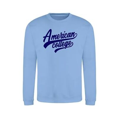 ACSCRW1 SKY BLUE 16ANS AMERICAN COLLEGE USA Bluza Sweter z nadrukiem Ciepłe ubrania Unisex Dzieci Chłopcy i Dziewczęta Casual Model , Turkus, 16 lat ACSCRW1 SKY BLUE 16ANS AMERICAN COLLEGE USA Bluza Sweter z nadrukiem Ciepłe ubrania Unisex Dzieci Chłopcy i Dziewczęta Casual Model , Turkus, 16 lat