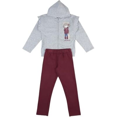 09027371000000 Prénatal Completo Coordinato Felpato Con Spodnie Lungo E Felpa in Morbido Bawełna Zestaw Kombinezonowy dla Dziewczynki, Szary, 7-8 lat 09027371000000 Prénatal Completo Coordinato Felpato Con Spodnie Lungo E Felpa in Morbido Bawełna Zestaw Kombinezonowy dla Dziewczynki, Szary, 7-8 lat