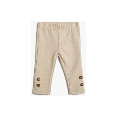 4WMG40011AK Koton Baybgirls Button Detail Soft Touch Elastic Waistband legginsy, beżowy (052), 6-9 Miesi?ce 4WMG40011AK Koton Baybgirls Button Detail Soft Touch Elastic Waistband legginsy, beżowy (052), 6-9 Miesi?ce