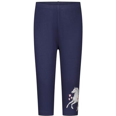 55320258410 SALT AND PEPPER BY KIDS PARK Girls Capri Print Horses, Granatowy (True Navy), 98 55320258410 SALT AND PEPPER BY KIDS PARK Girls Capri Print Horses, Granatowy (True Navy), 98