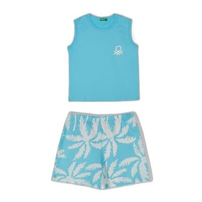 30960P08P United Colors of Benetton Comp(tank top + szorty) zestaw piżamowy, niebieski, L dla dzieci, Niebieska, L 30960P08P United Colors of Benetton Comp(tank top + szorty) zestaw piżamowy, niebieski, L dla dzieci, Niebieska, L