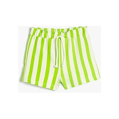 3SKG40224AK Koton Girls's Drawstring Cotton Shorts, Zielony pasek (7s5), 9-10 Lat 3SKG40224AK Koton Girls's Drawstring Cotton Shorts, Zielony pasek (7s5), 9-10 Lat