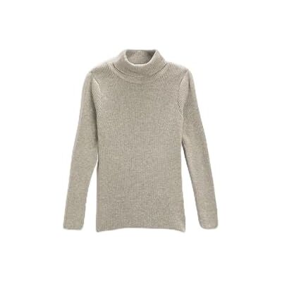 3WKG90003AT Koton Girls's Turtle Neck Sweater Ribbed sweter, szary (023), 9-10 Lat 3WKG90003AT Koton Girls's Turtle Neck Sweater Ribbed sweter, szary (023), 9-10 Lat