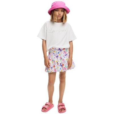 25SGFK01 Desigual Letnia spódnica dziewczęca, biała, 8 lat 25SGFK01 Desigual Letnia spódnica dziewczęca, biała, 8 lat